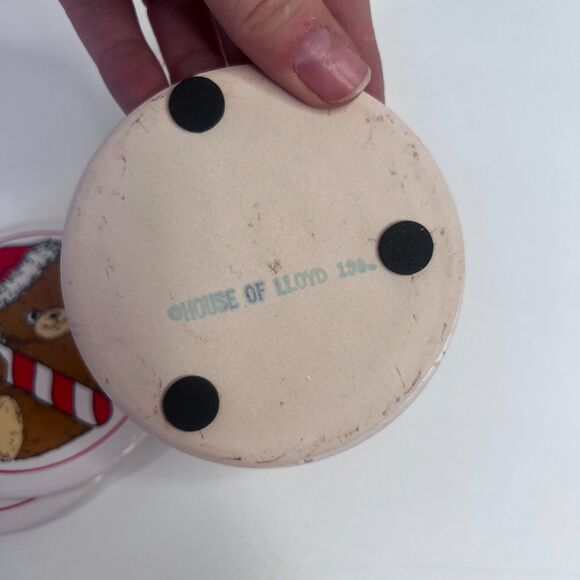 House of Lloyd Teddy Bear Coaster and Holder Set of 6 NEW Christmas Holiday 1988 - Picture 8 of 9